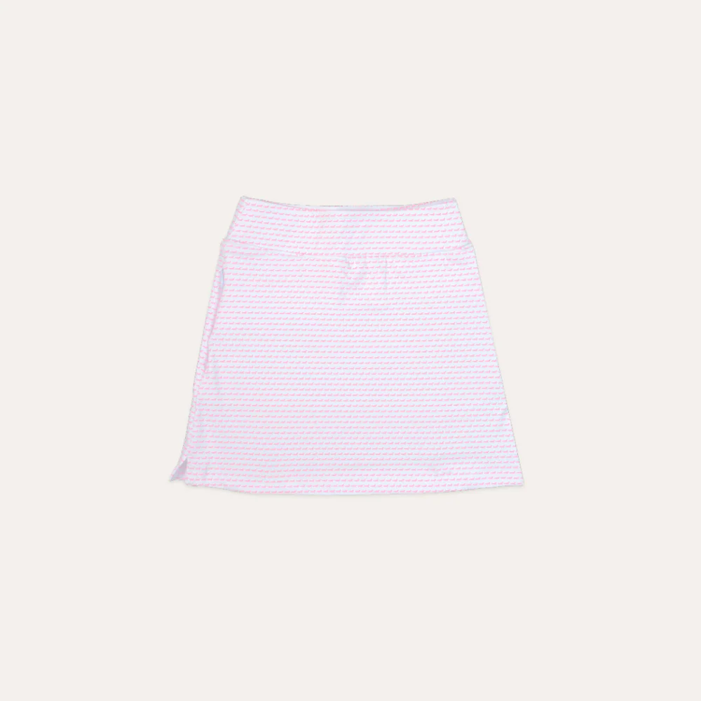 Girls' Pink Mini Pattern Performance Golf Skort