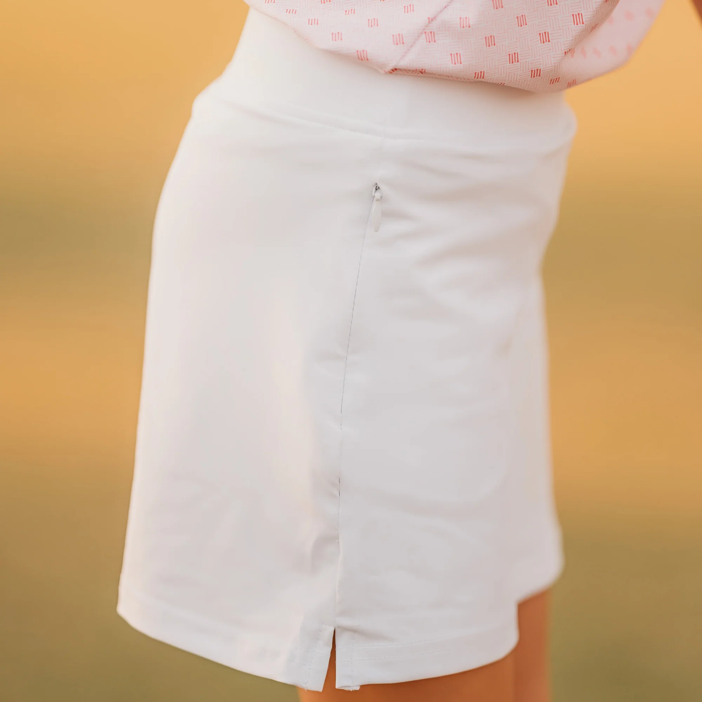 Girls' White Performance Golf Skort