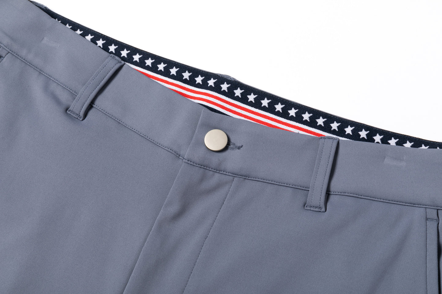 Light Gray - Blue Trousers with Contrast - Colored Waistband