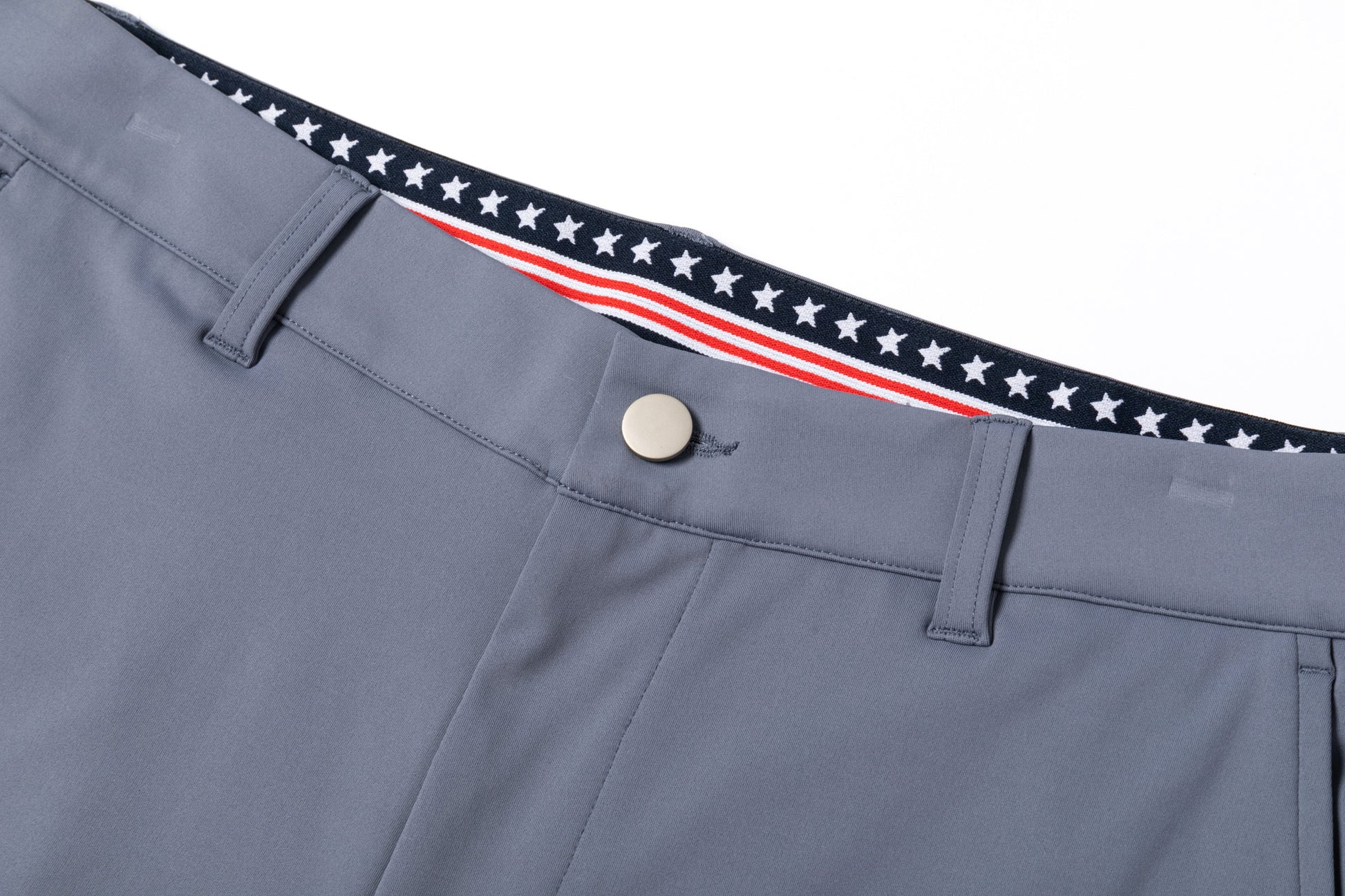 Light Gray - Blue Trousers with Contrast - Colored Waistband