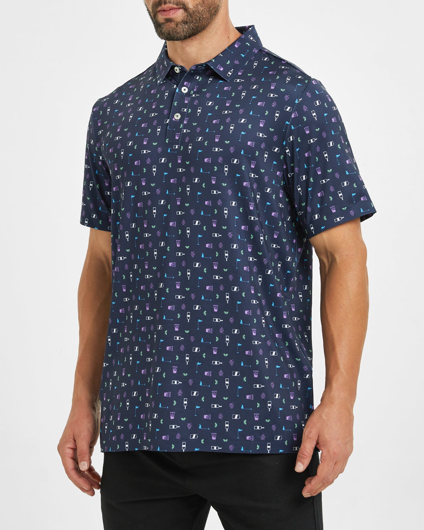 Men's celebration print golf polo shirt