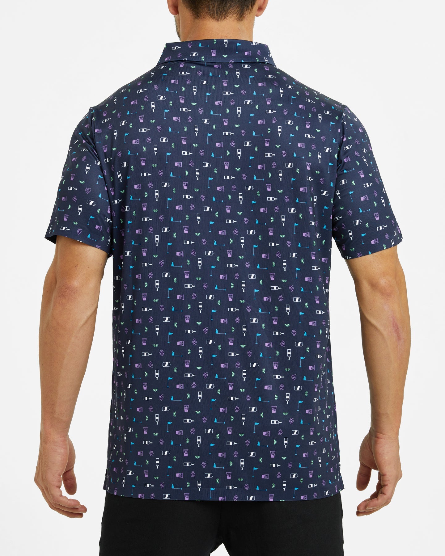 Men's celebration print golf polo shirt