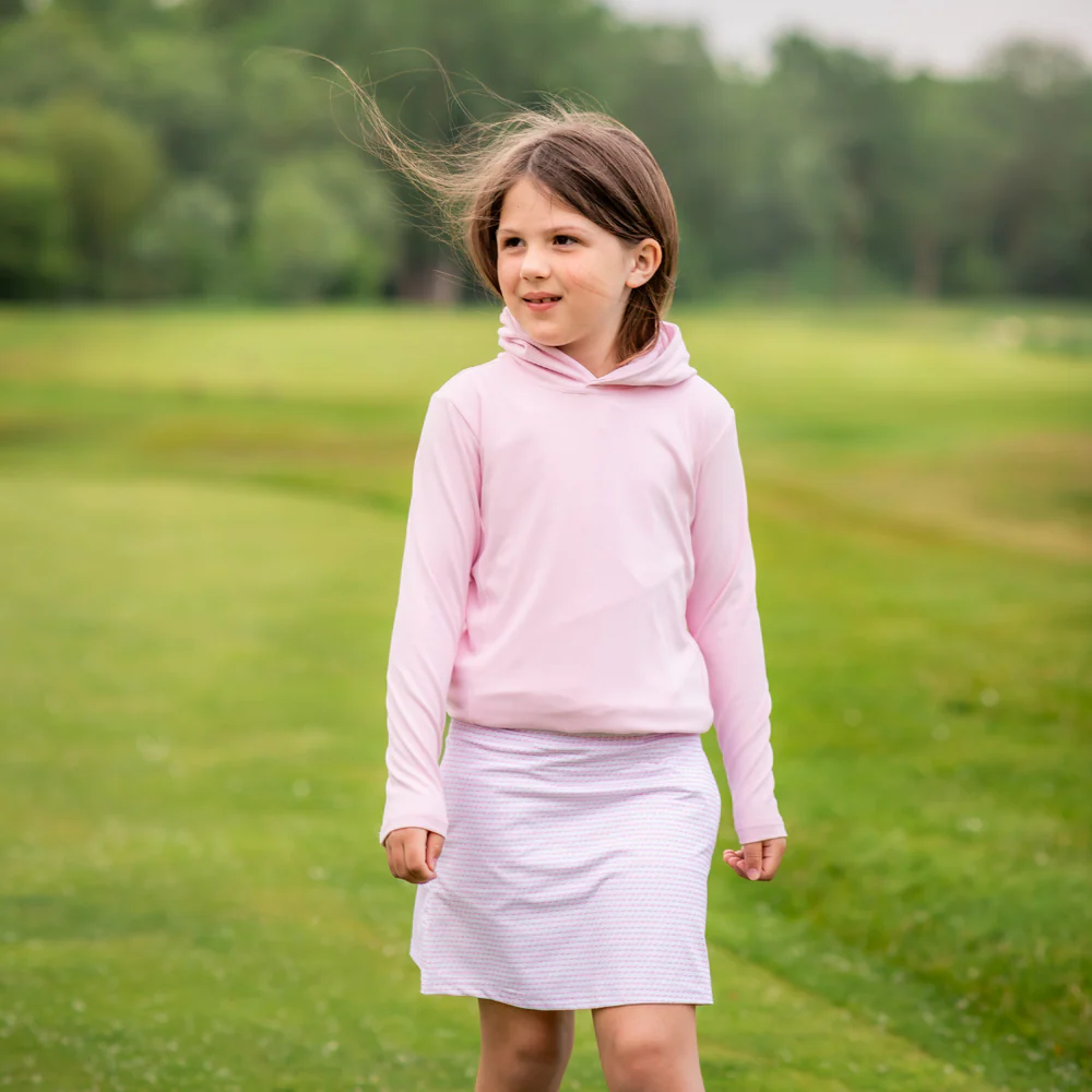 Girls' Pink Mini Pattern Performance Golf Skort