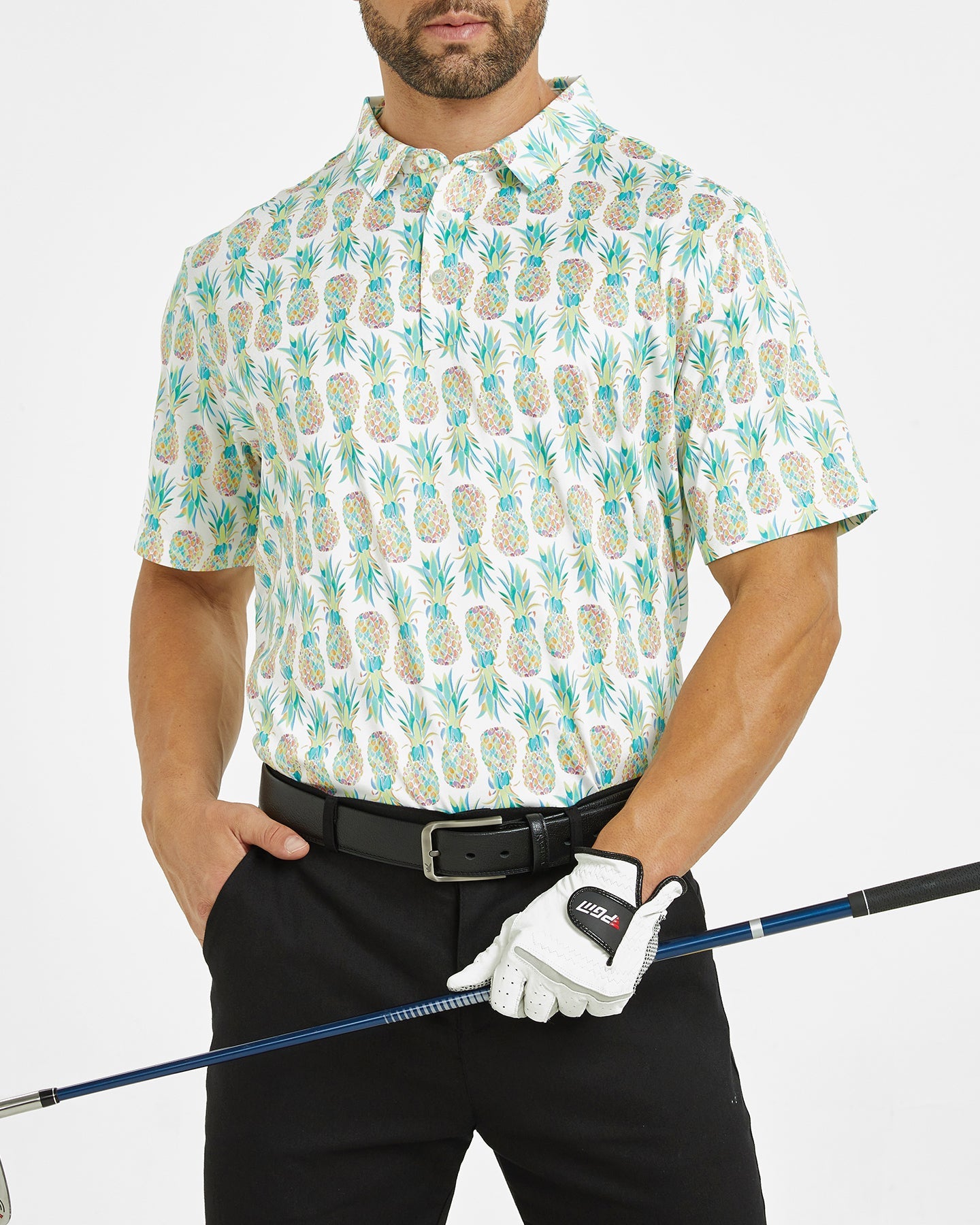 Men's Hawaiian pineapple golf polo shirt
