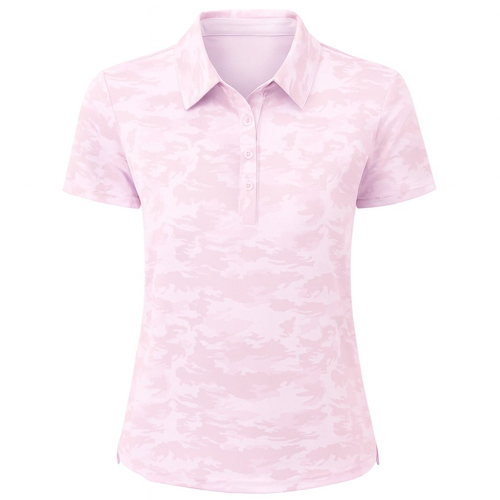 Women's Pink Camo Performance Polo Shirt