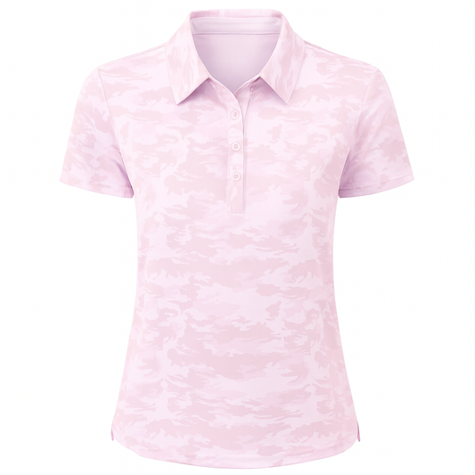 Women's Pink Camo Performance Polo Shirt
