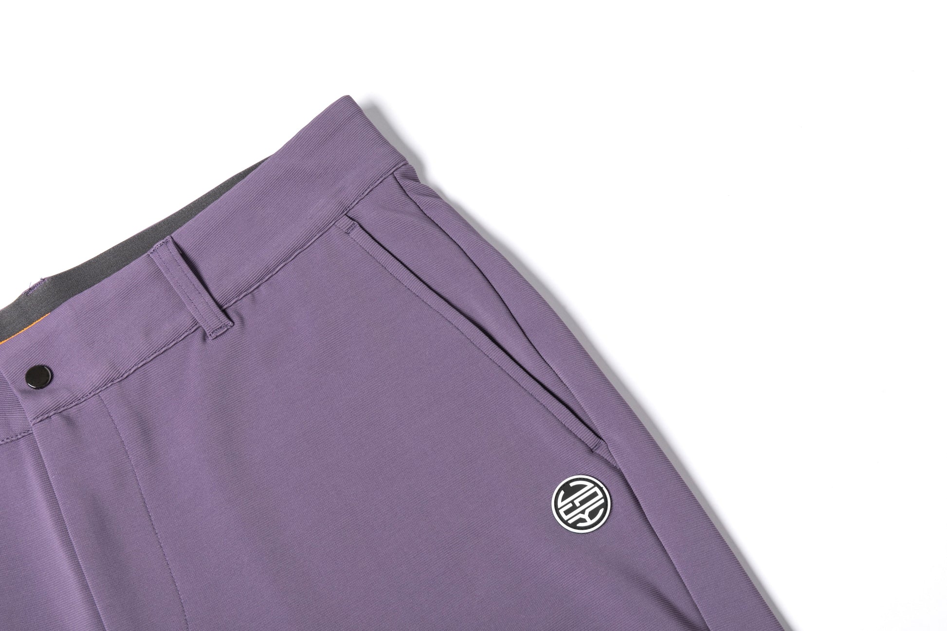 Light Purple Cuffed Trousers with Contrast - Colored Waistband