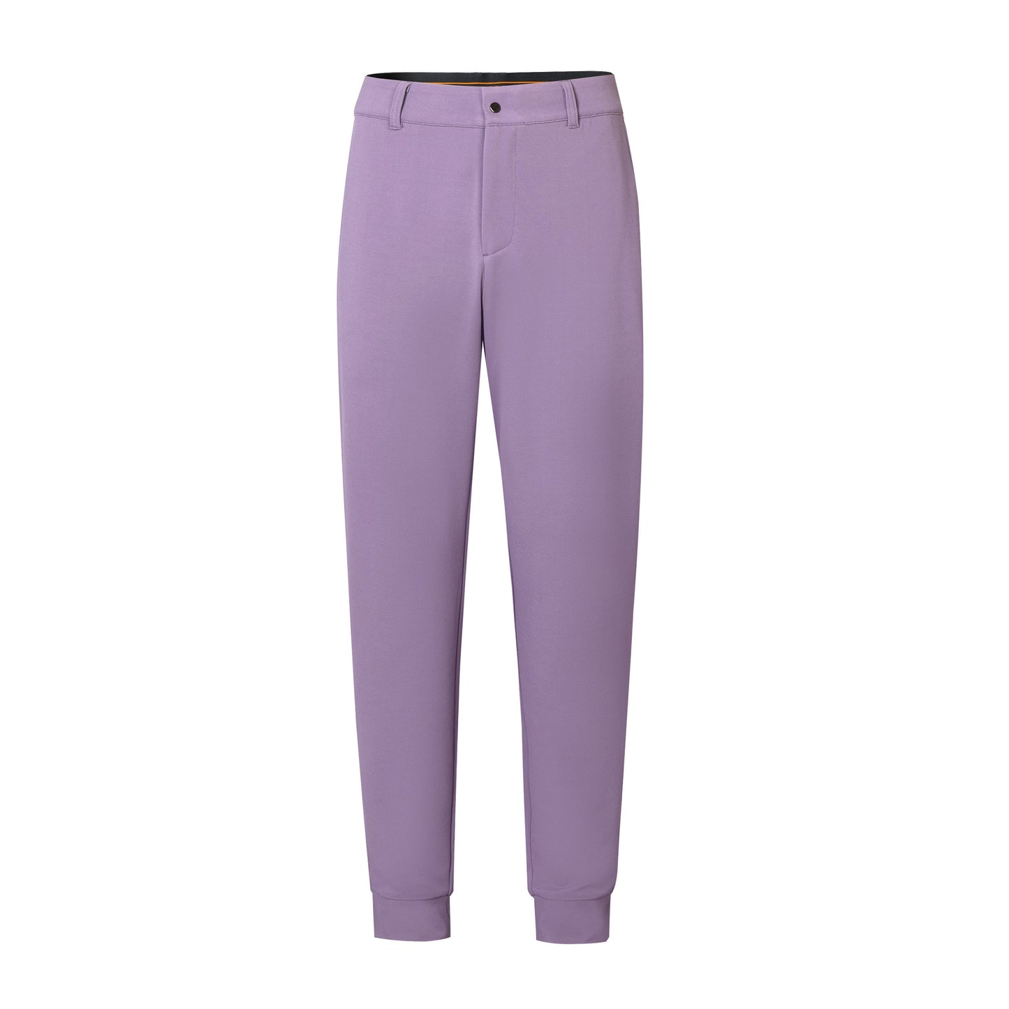 Light Purple Cuffed Trousers with Contrast - Colored Waistband