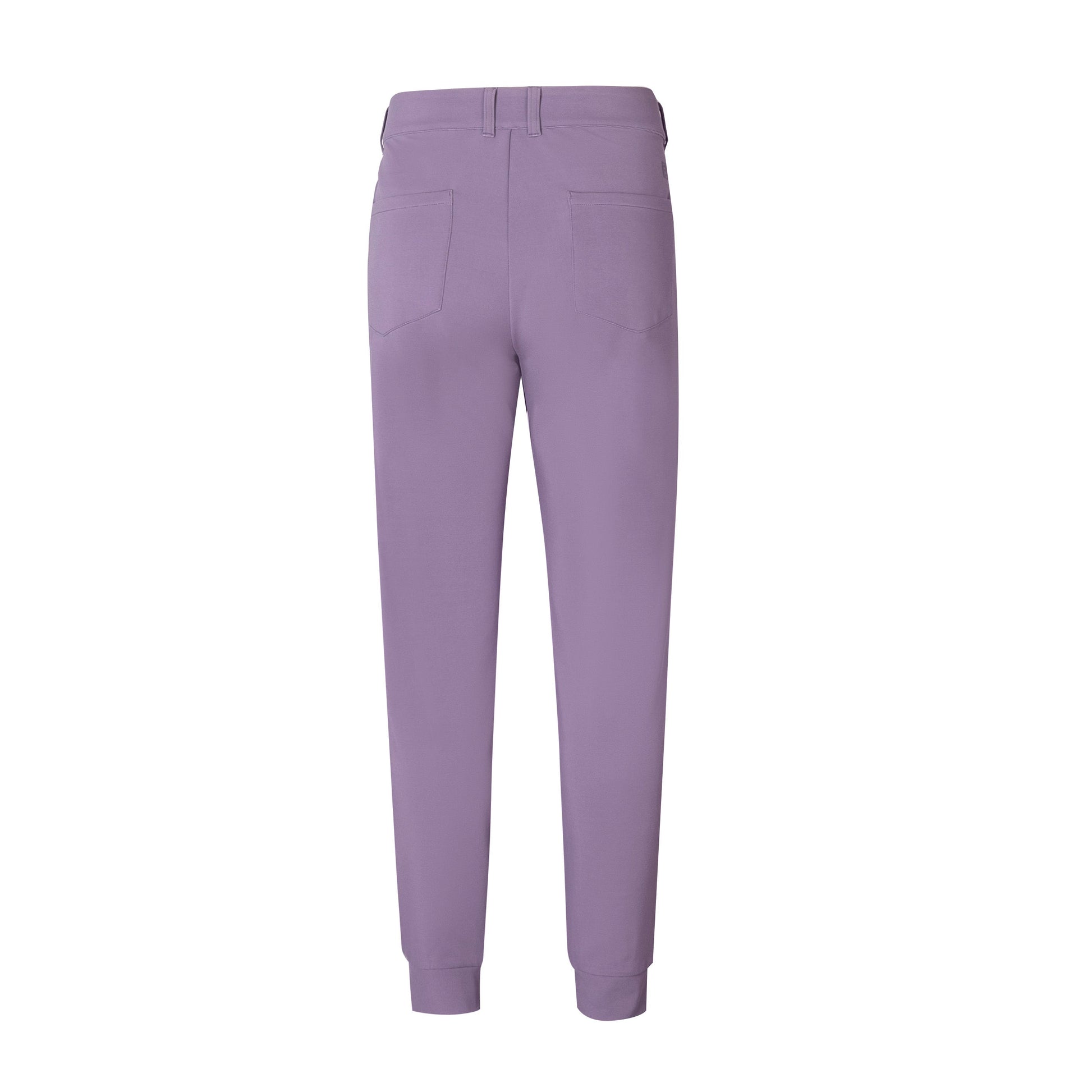 Light Purple Cuffed Trousers with Contrast - Colored Waistband