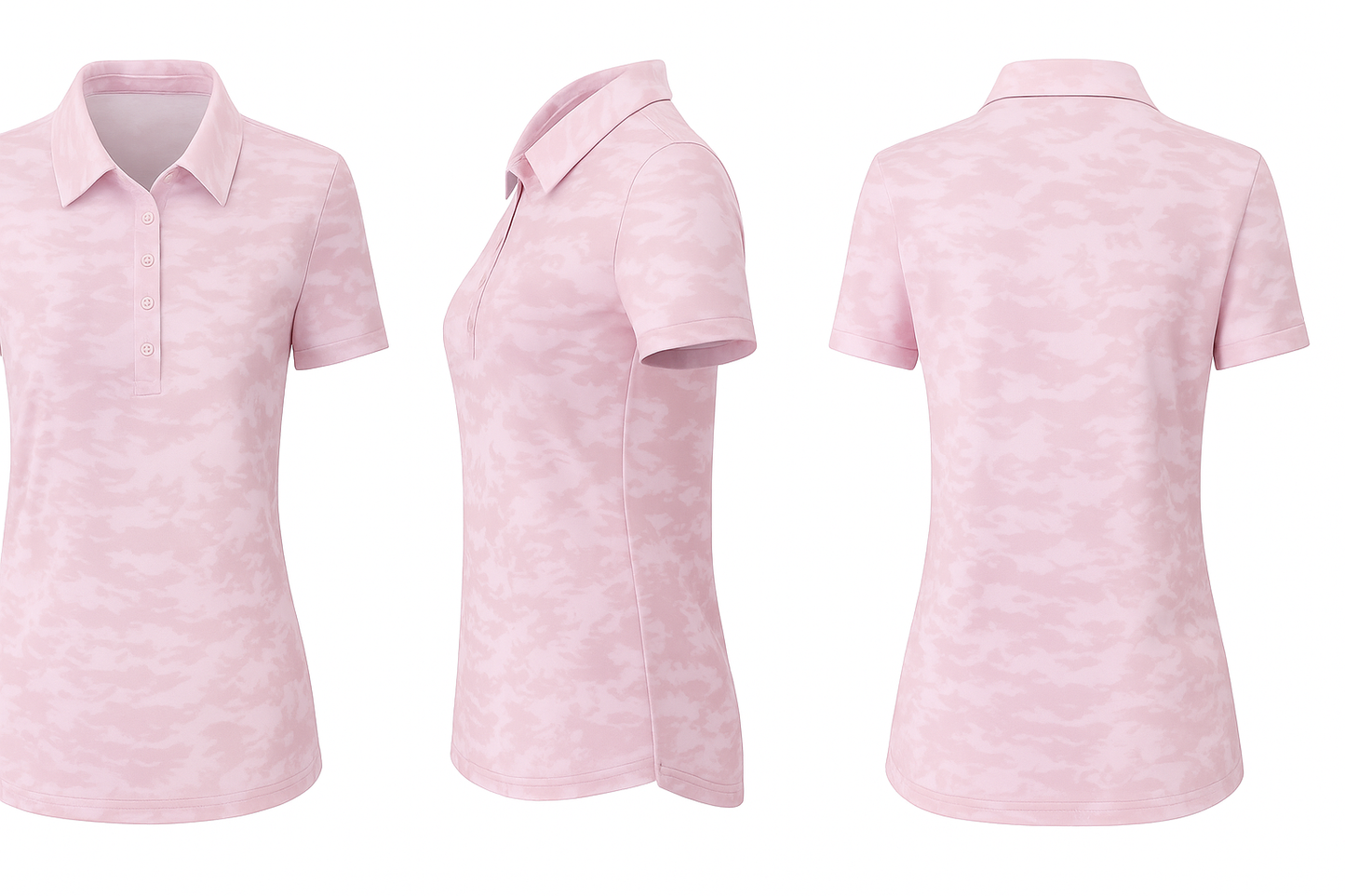 Women's Pink Camo Performance Polo Shirt