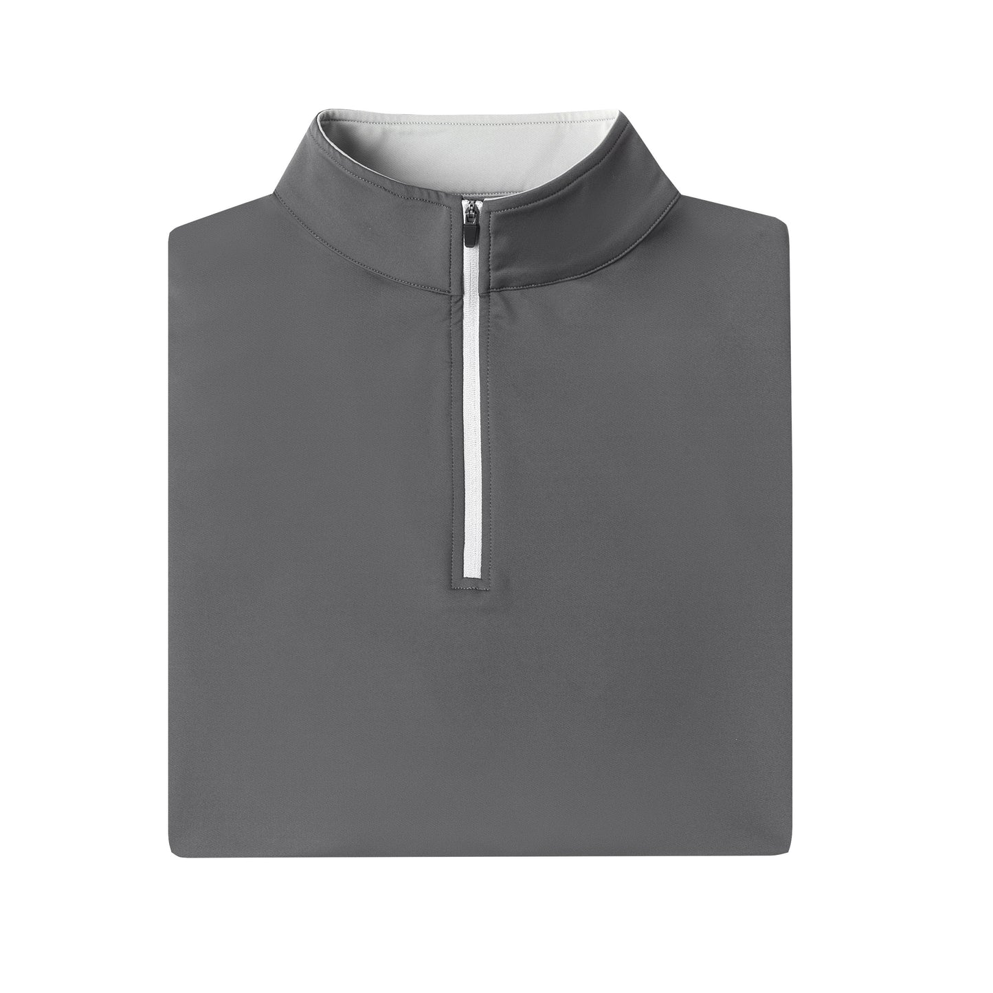 Men's Grey - toned Half - Chest Zipper Stand - Collar Casual Sweatshirt