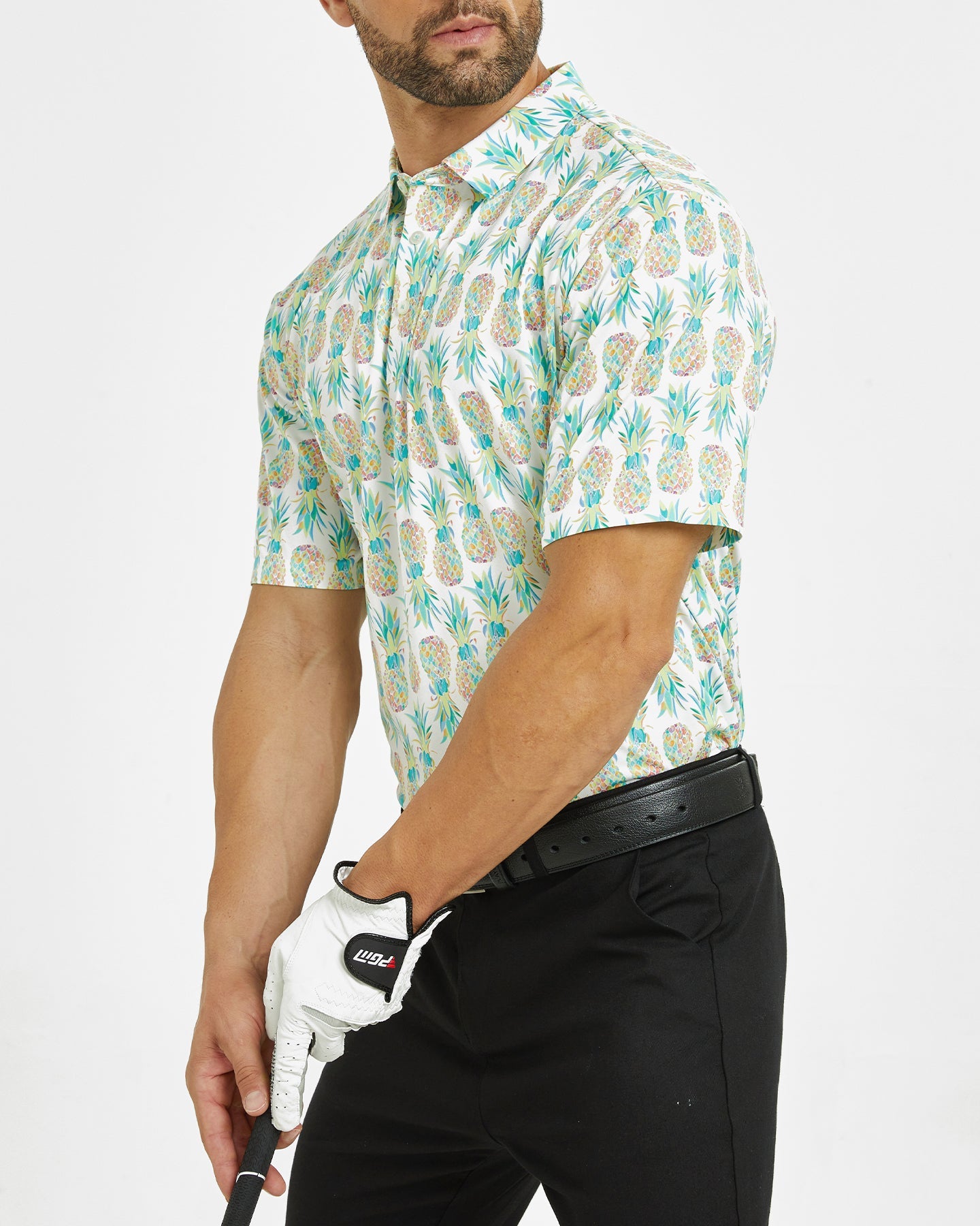 Men's Hawaiian pineapple golf polo shirt