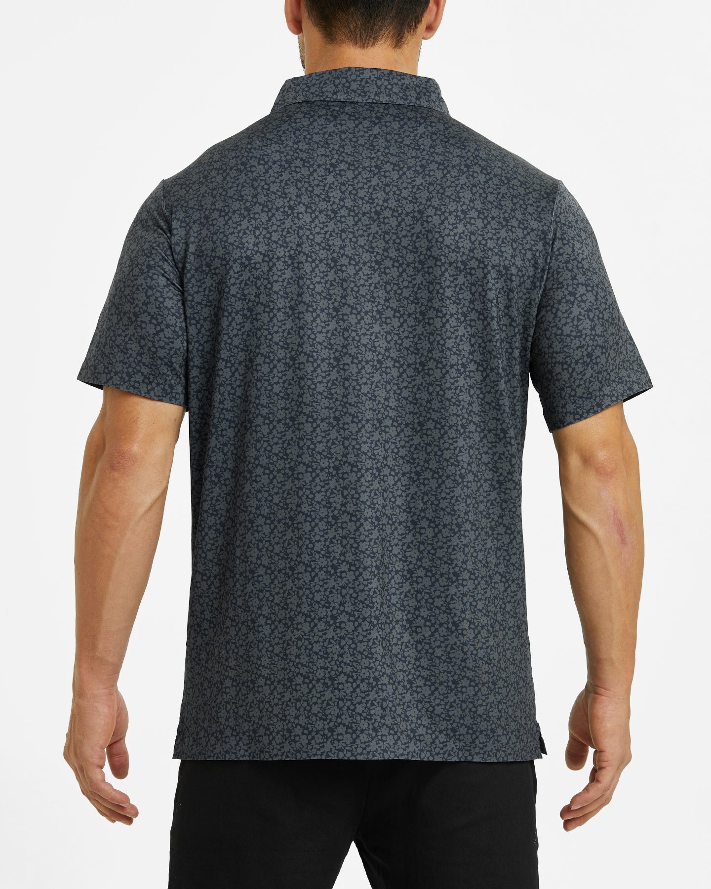 Men's black simple golf polo shirt