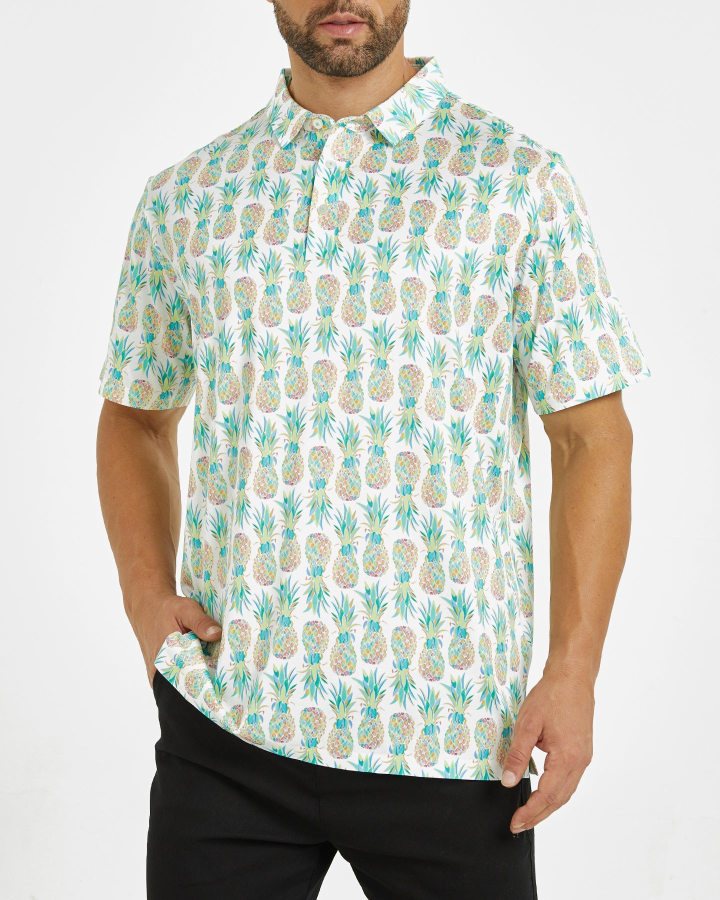 Men's Hawaiian pineapple golf polo shirt