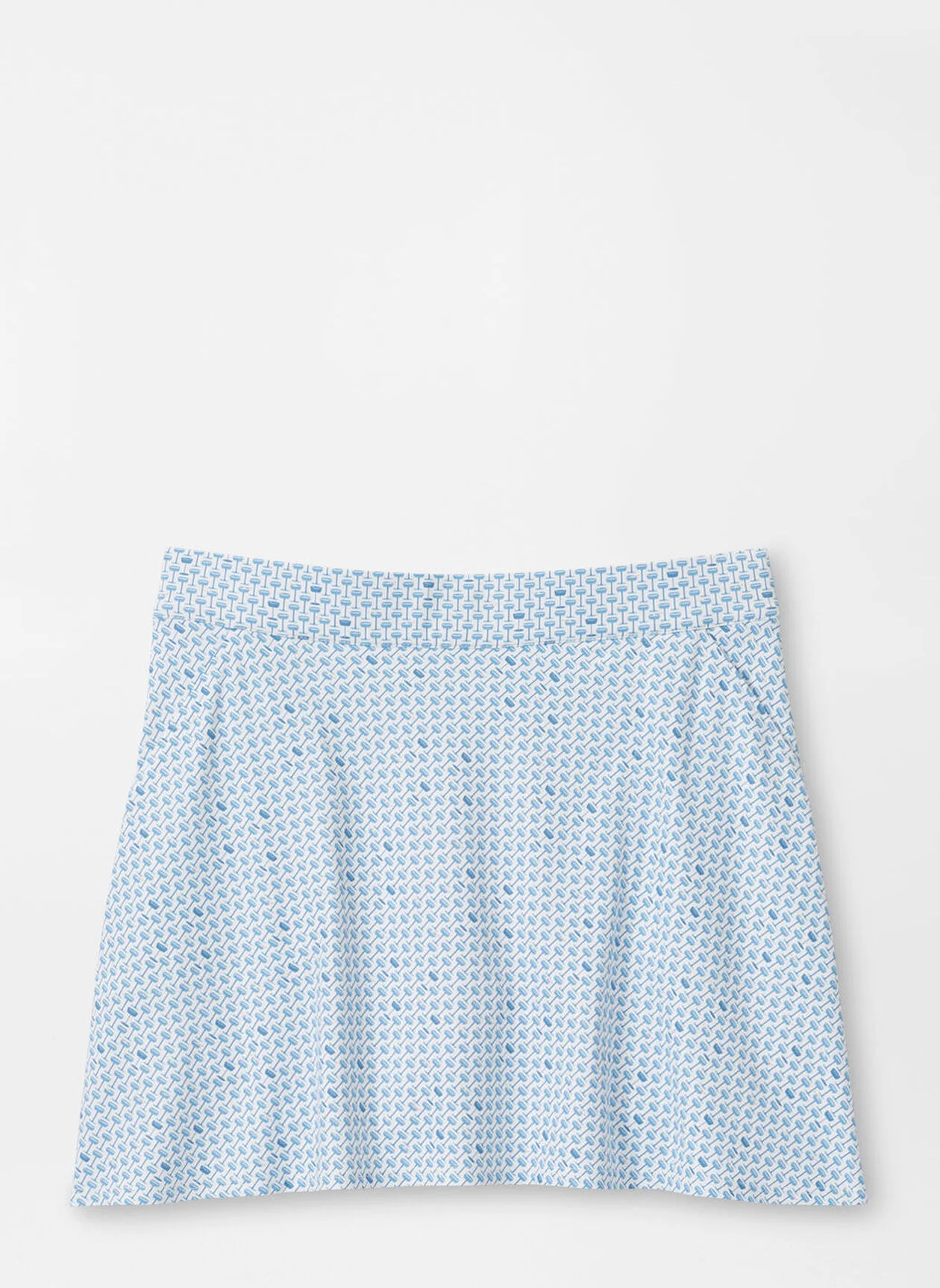 Blue Geometric Print Performance Flare Skirt