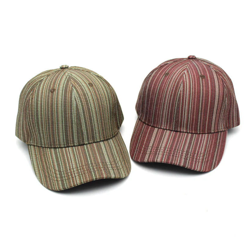 Retro Striped Woven Baseball Cap (Multi-Tone Casual Collection)