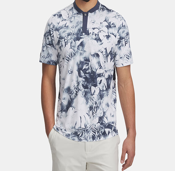 Men's Golf Polo Shirt with Wild Grass Print for Stylish Performance - Grace Golf Wear Supply