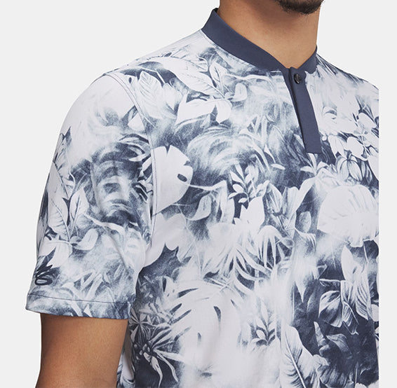 Men's Golf Polo Shirt with Wild Grass Print for Stylish Performance - Grace Golf Wear Supply