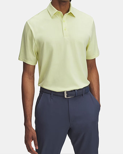 Men's yellow soft golf polo shirt