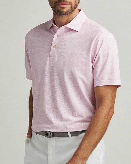 Men's pink golf polo shirt