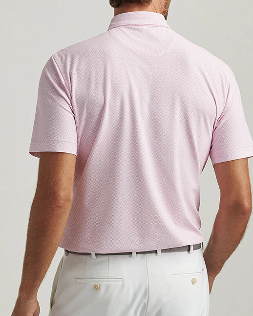 Men's pink golf polo shirt