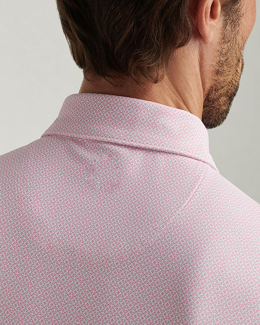 Men's pink golf polo shirt
