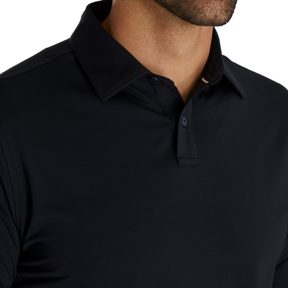 Men's black high-performance golf polo shirt