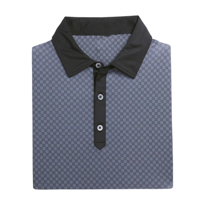 Men's checkered golf polo shirt