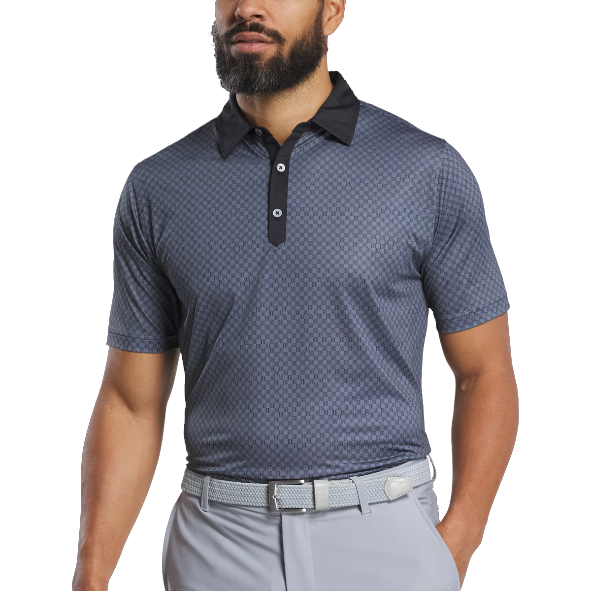 Men's checkered golf polo shirt