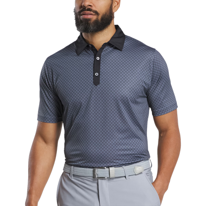Men's checkered golf polo shirt