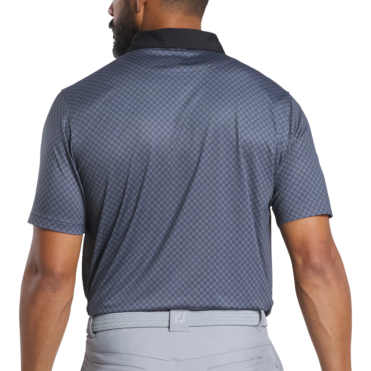 Men's checkered golf polo shirt