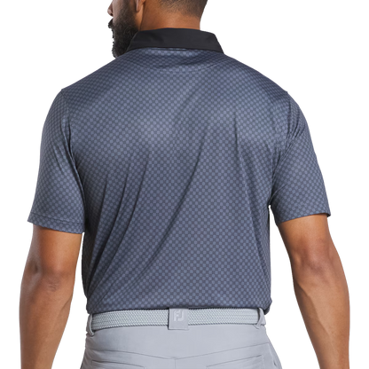 Men's checkered golf polo shirt