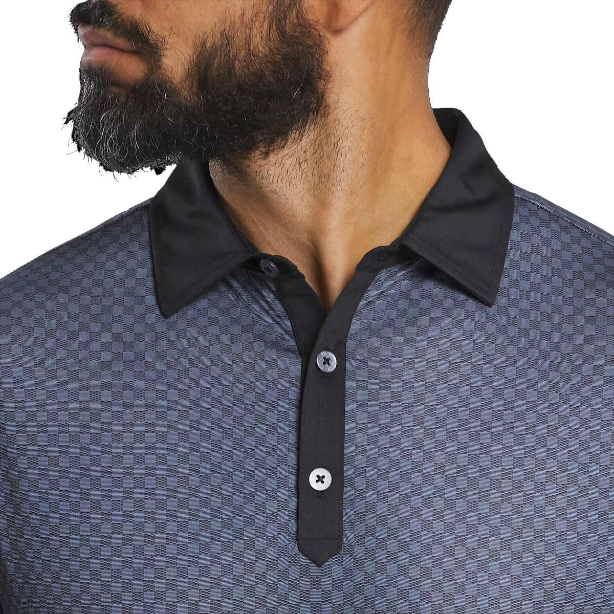Men's checkered golf polo shirt