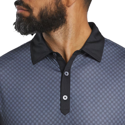 Men's checkered golf polo shirt