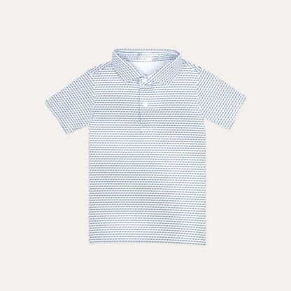 Boys' Mini Check Performance Golf Polo Shirt