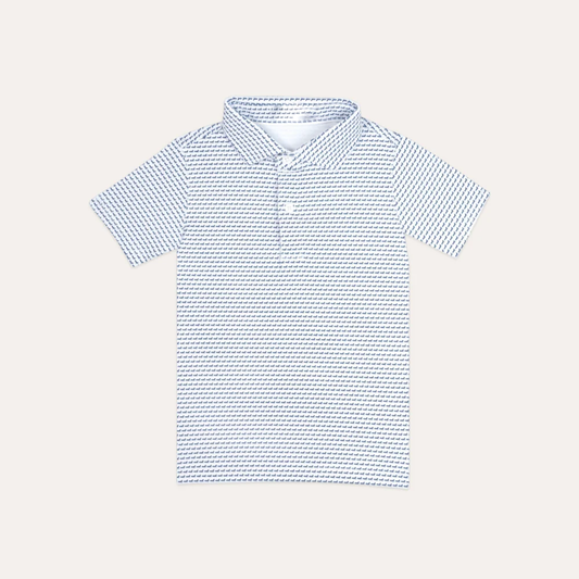 Boys' Mini Check Performance Golf Polo Shirt