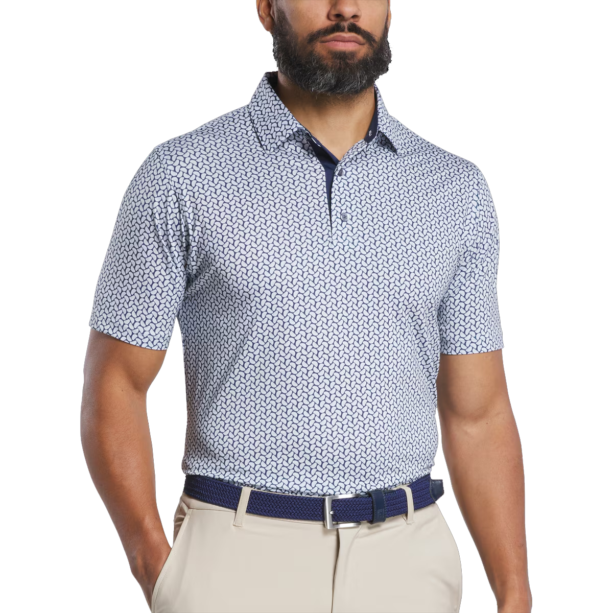 Men's half-moon golf polo shirt