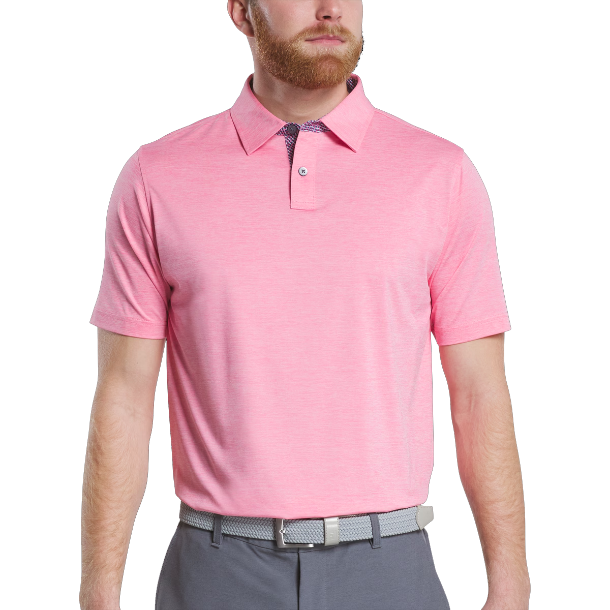 Men's simple pink golf polo shirt