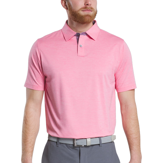 Men's simple pink golf polo shirt