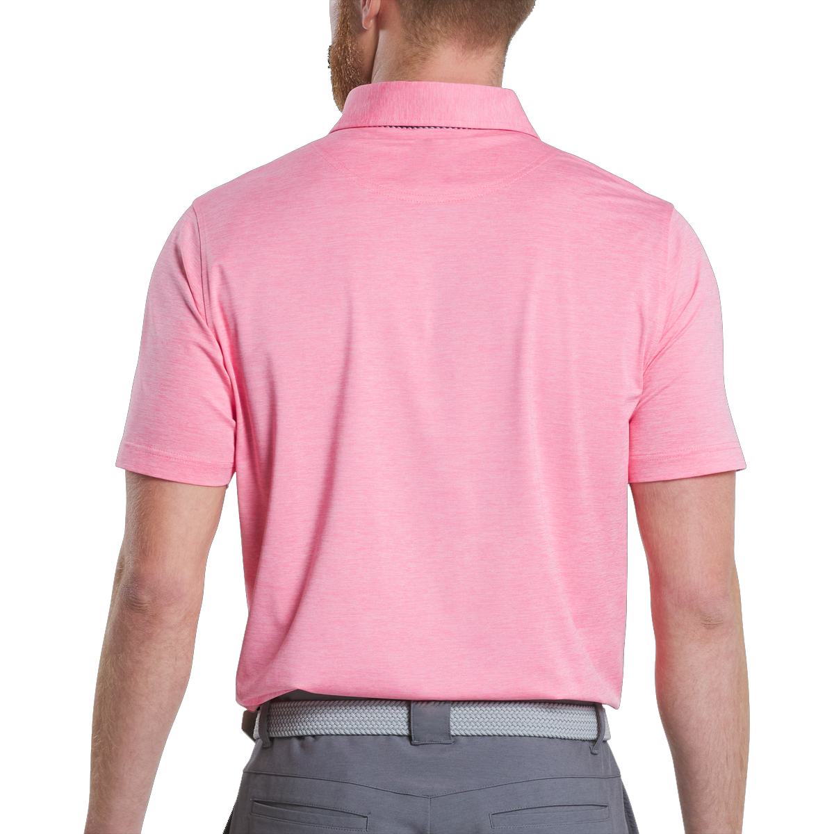 Men's simple pink golf polo shirt