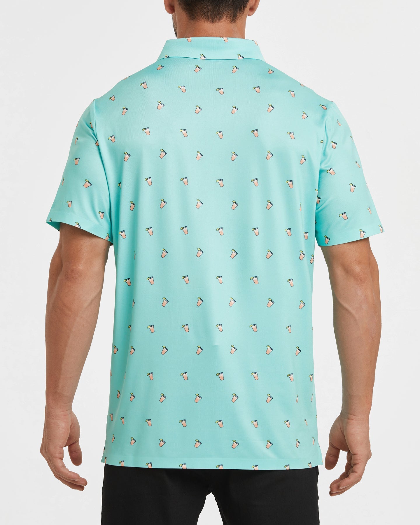 Men's blue summer Iced lemon golf polo shirt