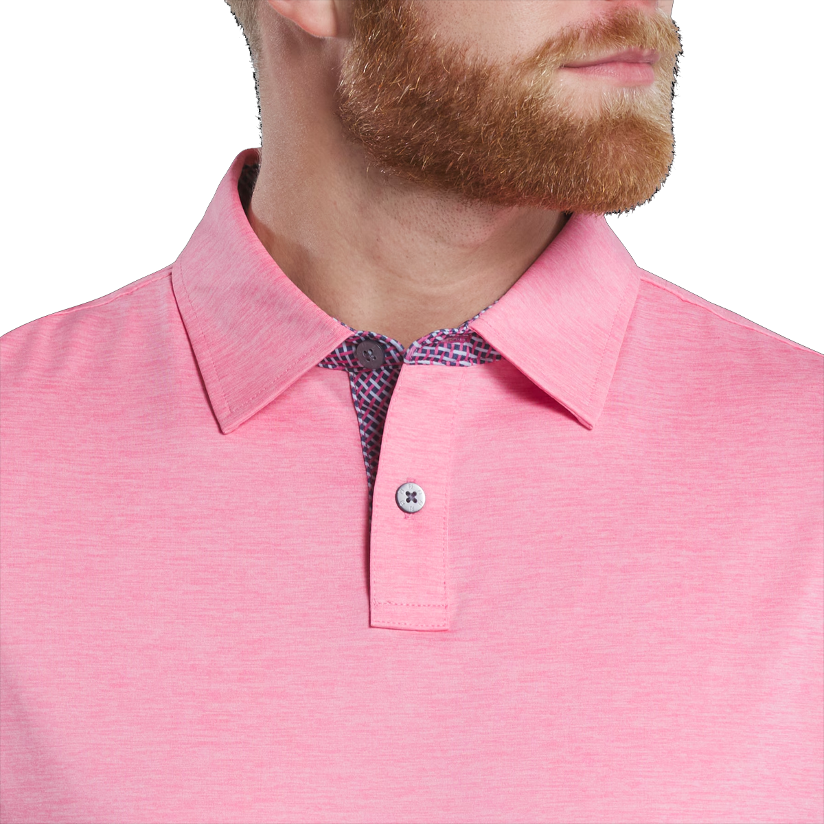 Men's simple pink golf polo shirt