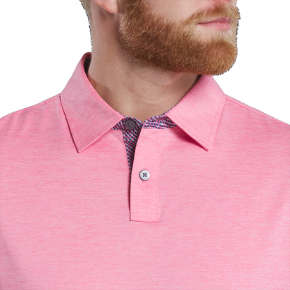 Men's simple pink golf polo shirt