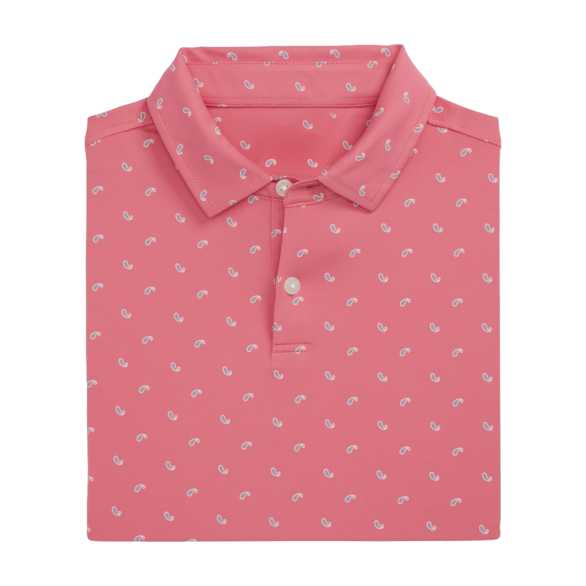 Men's pink golf polo shirt with cucumber patterns