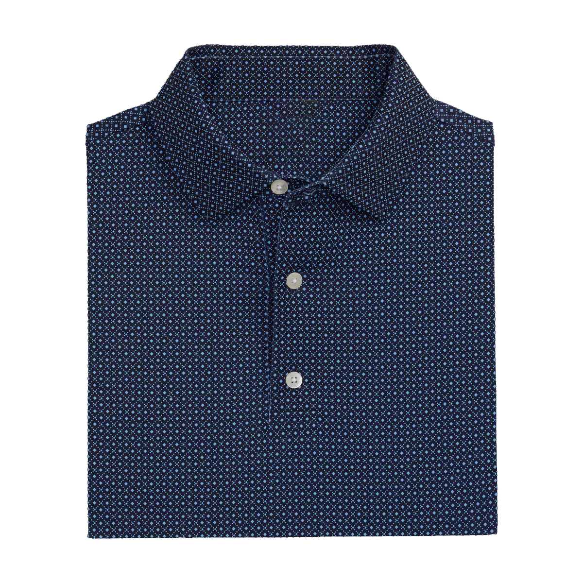Men's Slim Fit Golf Polo Shirt - Navy Blue High-Performance Checkered Apparel