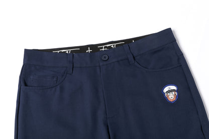 Men's Dark Blue Straight-Leg Trousers