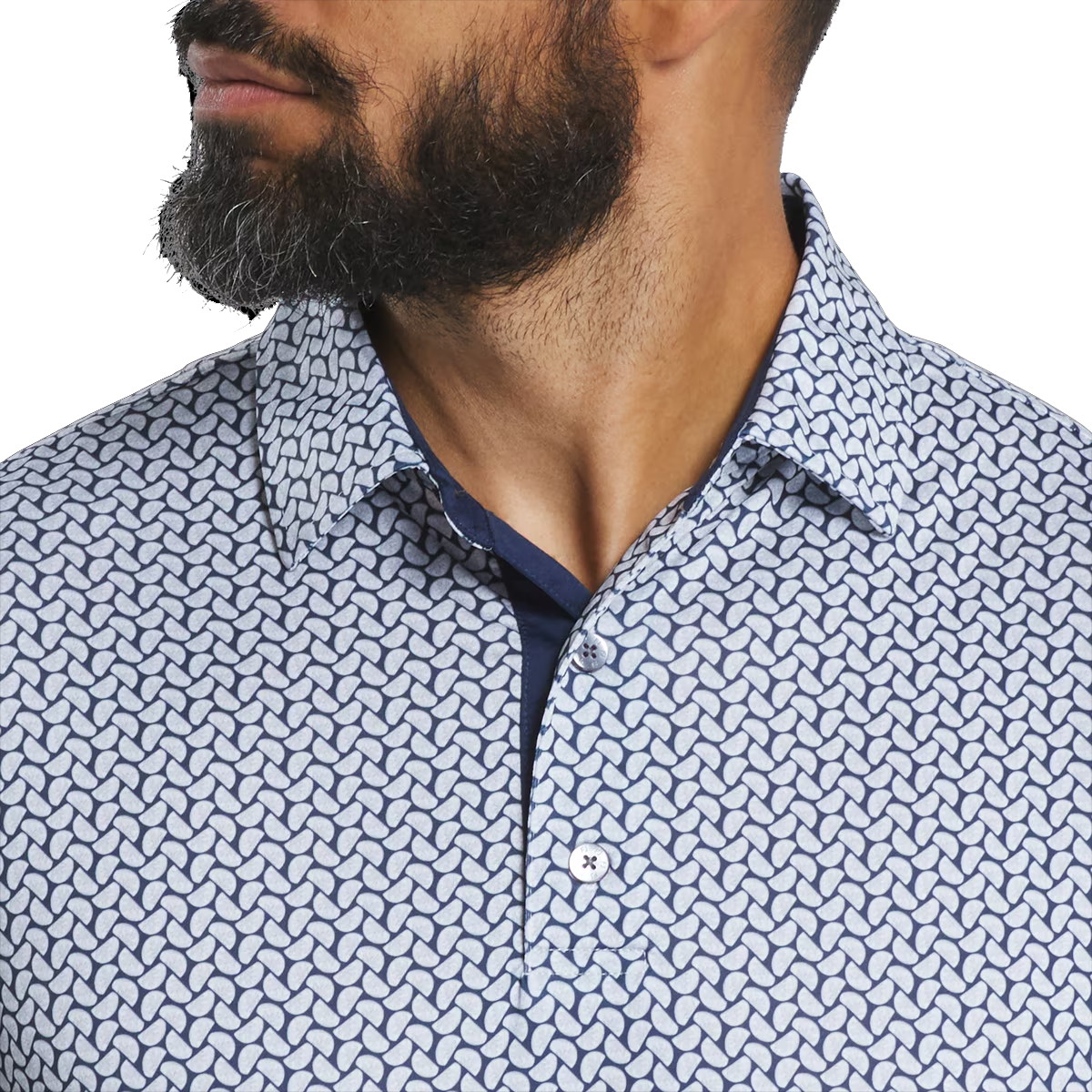 Men's half-moon golf polo shirt