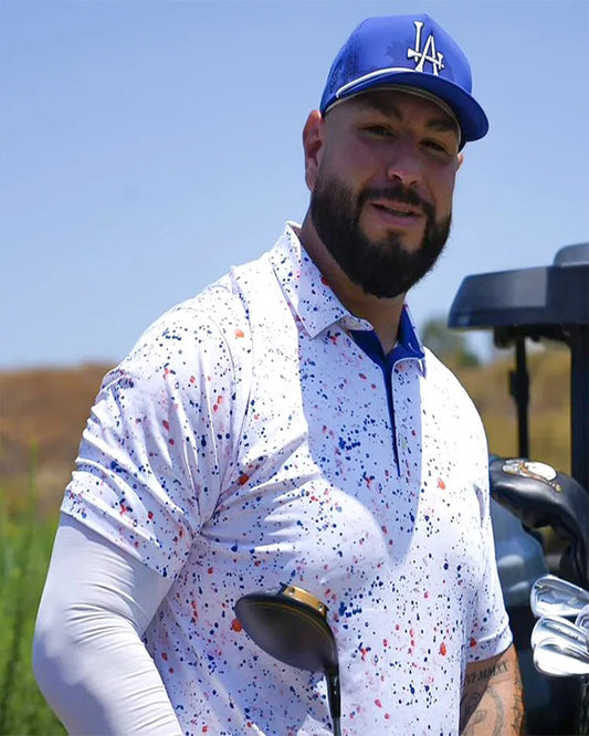 Men's fashionable painted golf polo shirt