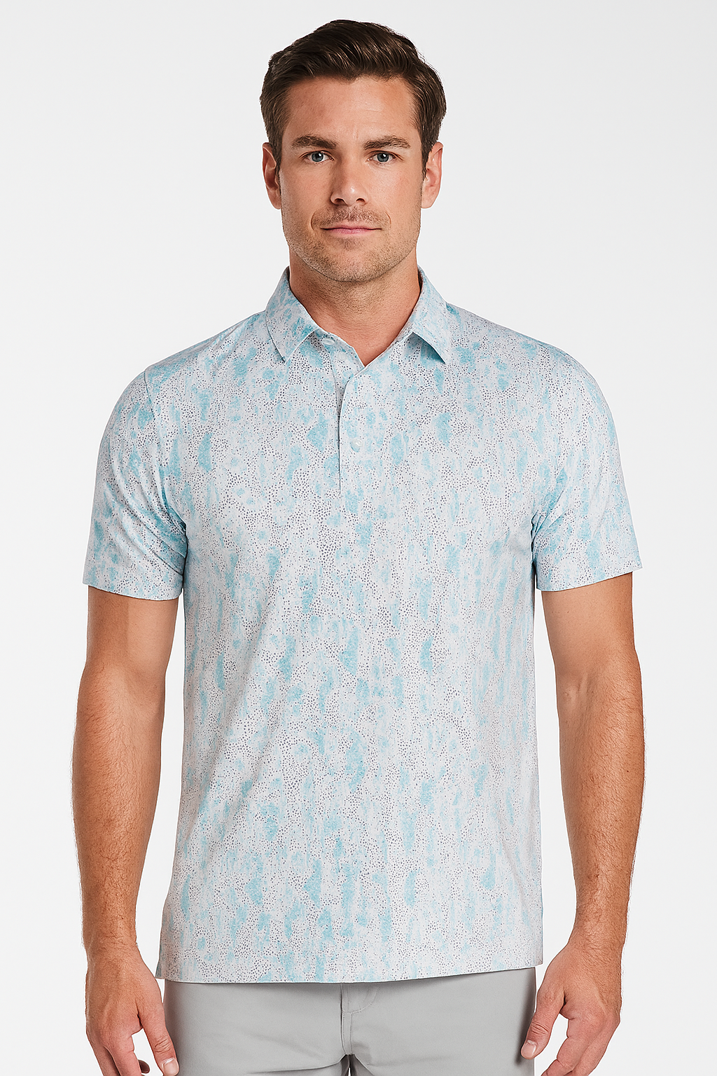 Cactus Print Polo Shirt for Men - Quick Dry Antimicrobial Slim Fit