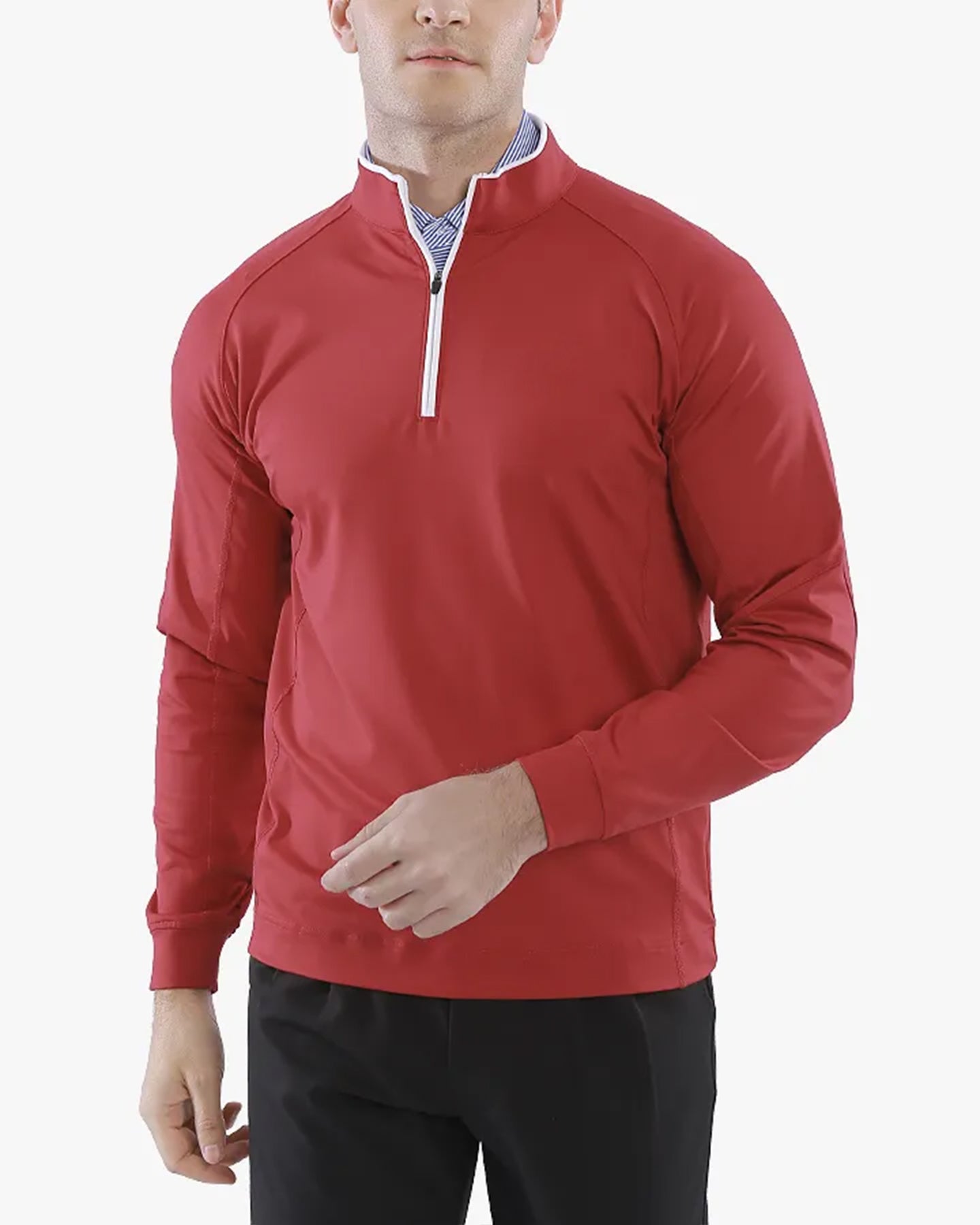 Comfort quarter-zip pullover in red